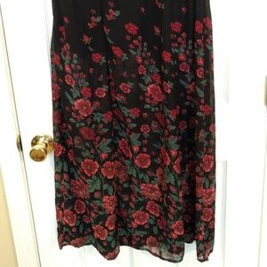 Floral Print Mesh Skirt